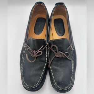 Cole Haan Women’s Leather Loafers Size 8B Black Lace Front Made in Brazil